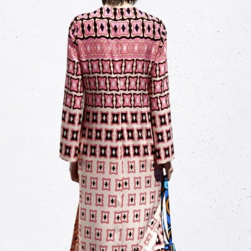 RETRO / BOHO 1970’sTUNIC GEOMETRIC DRESS - RARE - Picture 5 of 16